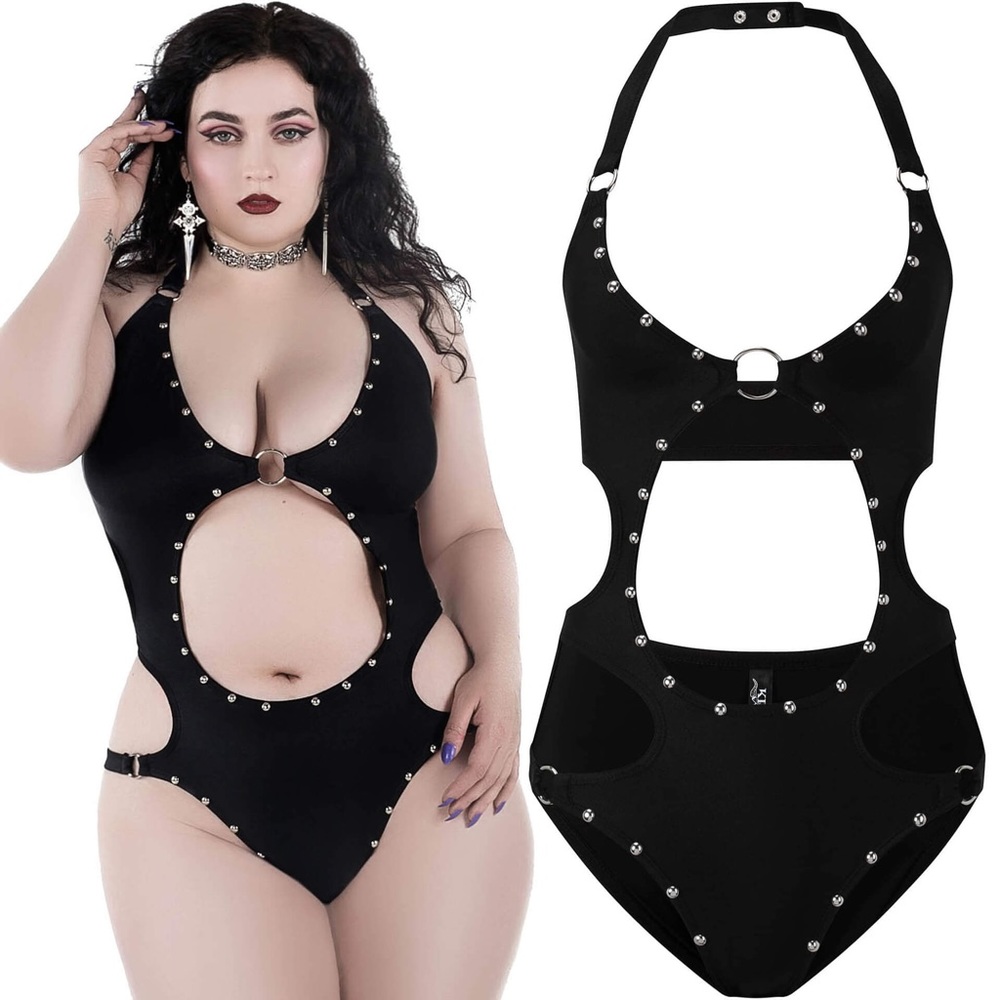 Killstar Vesta Studded Bodysuit Size Small